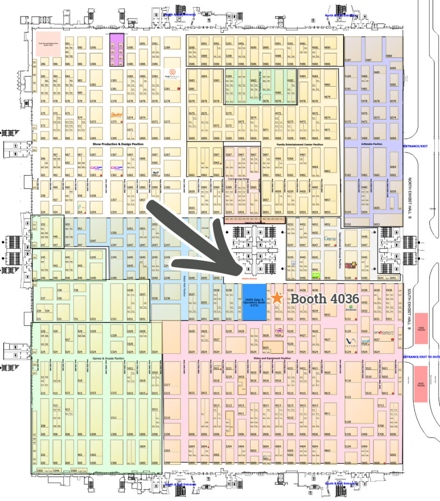 Map of iaapa with Innovations booth location